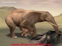 Elephant fucks a wicked whore